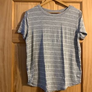 Gray T-Shirt. With White Stripes